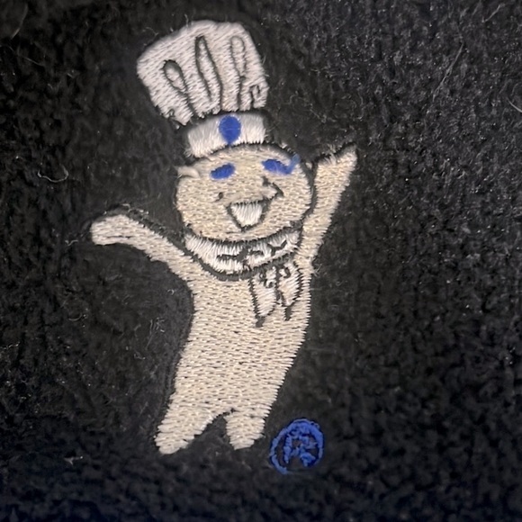 VTG 1999 Pillsbury Doughboy Fleece Pullover 1/4 Zip Jacket with pockets Medium - Picture 4 of 14